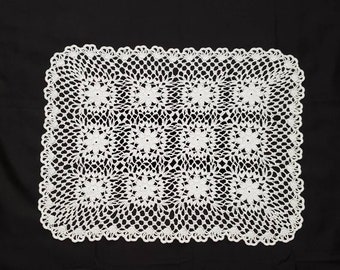 Tablecloth  Crochet Square flower webs doily/centerpiece  for Mother’s Day gifts