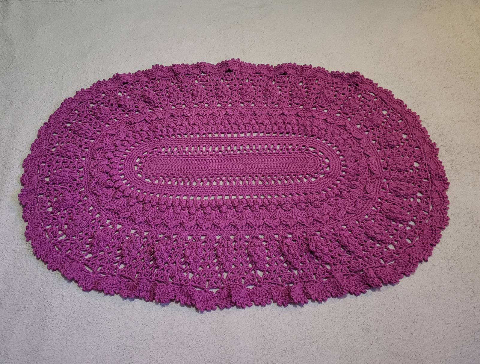 CROCHET RUG, Oval Rug,lace Rug, Vintage Design Rug, Floor Decor, High ...