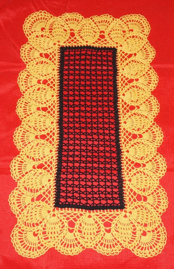 Crochet Table Runner Colorful Runner Long Table Runner Etsy