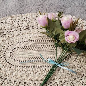 Crocheted vintage style oval pineapple doily, Mothers day gift image 10