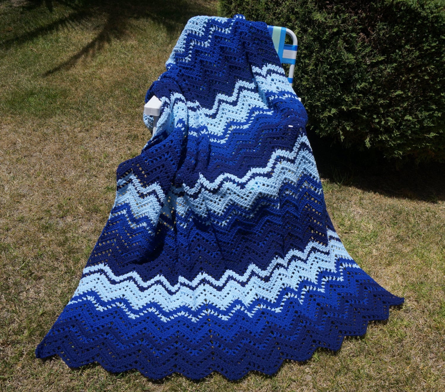 Crochet Afghan Crochet Ripple Afghancrochet Blanket Garden Etsy