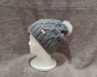 Women's Hat, Winter Hat, Women's Crochet Hat, Winter Fashion Hats for Women, pompom hat, crochet slouchy hat, slouchy hat