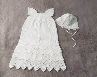 Crochet christening gown, crochet baby dress, christening gown, christening set, newborn baby outfit