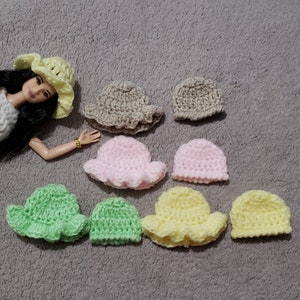 8 pcs handcrocheted small hat for 11.5&quot; tall doll / fashionistas doll