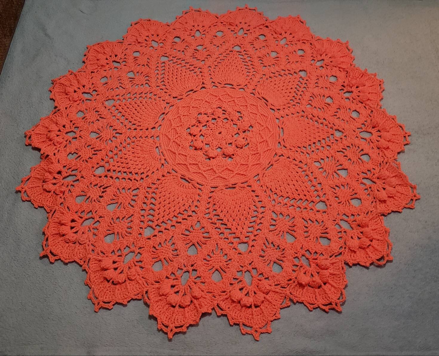 Crochet Rug, Doily Rug, Giant Doily, Pineapple Rug, Lacy Rug, Vintage ...
