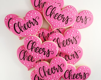 Cheers Sugar Cookies... Wedding Sugar Cookies... Bridal Shower Sugar Cookies...Bachelorette Sugar Cookies...Party Cookies