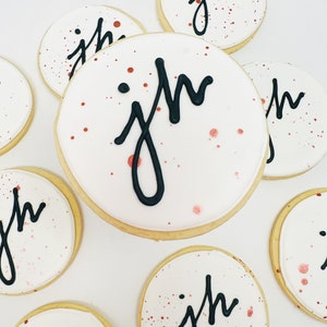 Custom Metallic Business Logo Cookies - 1 Dozen (12) Custom Sugar Cookies