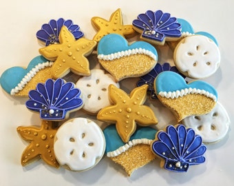 Ocean & Seashell Cookies ~ Custom Sugar Cookies ~ Kids Birthday Party ~ Boy or Girl