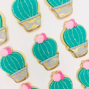 Floral Cactus Cookies