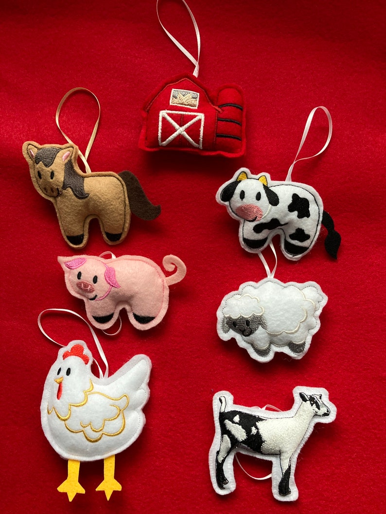 Farm Animal Ornaments Etsy