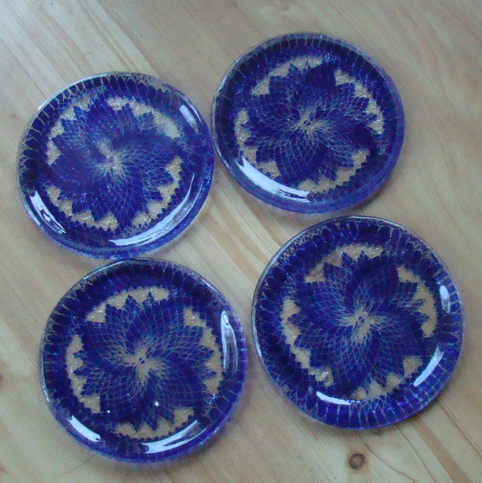Cobalt Suede Coasters