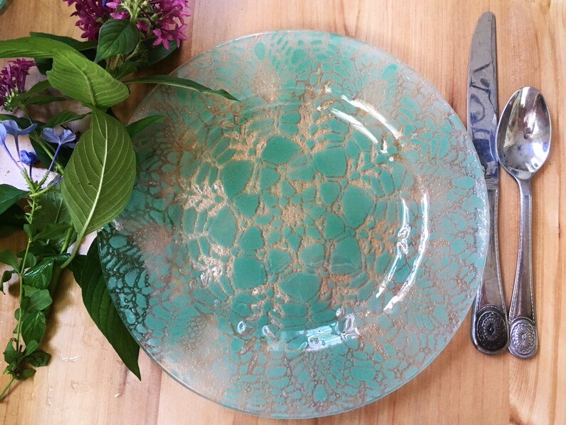 Sea Glass Dinner Plate Multiple Color Choices Lacy Jean Etsy