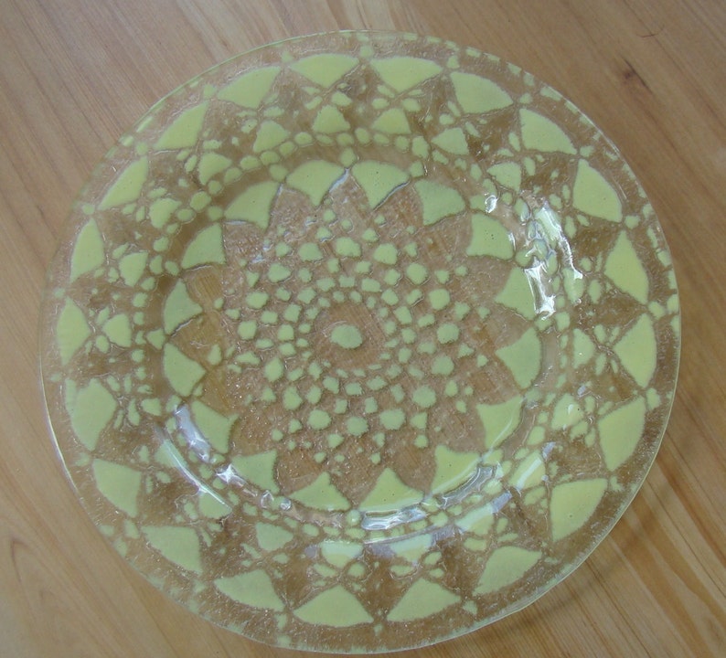 Eclectic Pastel Dessert Plate Set II, Fused Glass Plate Set, Sea Glass