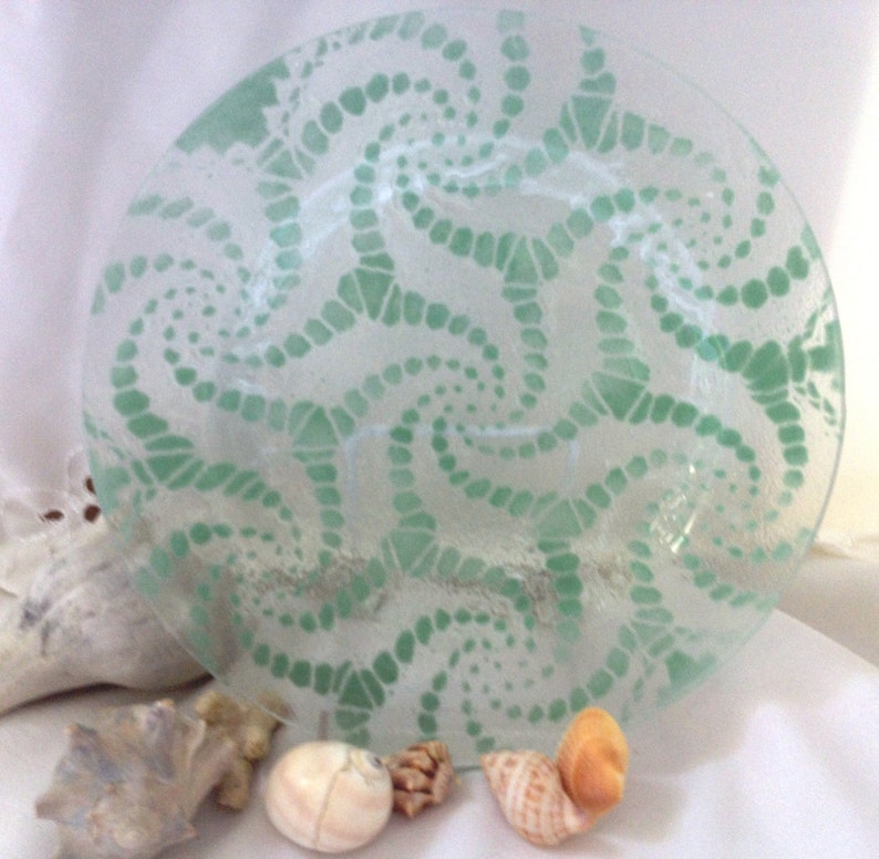 Ocean Wave Dinner Plate in Sea Foam Green Set of Four Etsy