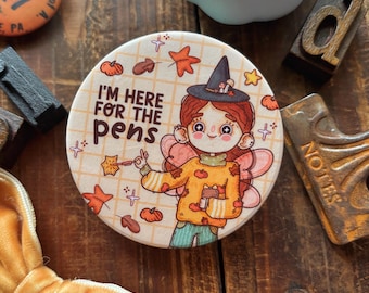 Vulpenfee Herfstliefhebber Spooky Seizoen Metalen Button Pin | Button Magneet | Badge Pin | Kunst van - SpookyLittleMagpie