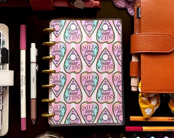 Pastel Rainbow Ouija Halloween Laminated Discbound Planner Cover | Fits Happy Planner | Ring Agenda Dashboard
