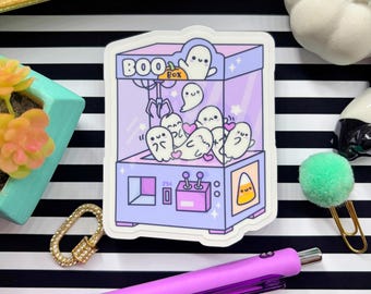 Boo Box Ghost Arcade Hand Drawn Water-Resistant Vinyl Sticker  | Water Bottle or Laptop Sticker