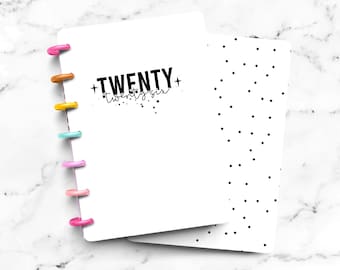 New Year Resolution Minimal Laminated Discbound Planner Cover | Fits Happy Planner | Ring Agenda Dashboard