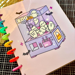 Boo Box Ghost Halloween Laminated Discbound Planner Cover | Fits Happy Planner | Ring Agenda Dashboard