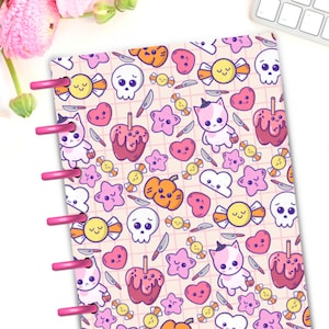 Kawaii Halloween Cat | Laminated Discbound Planner Cover | Fits Happy Planner | Planner Dashboard Divider