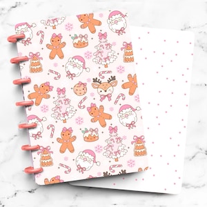 Pink Christmas Gingerbread Festive Christmas Cute Laminated Discbound or Ring Planner Dashboard Divider | Fits Happy Planner