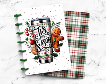 Christmas Festive Coffee III Laminated Discbound Planner Cover | Fits Happy Planner | Ring Agenda Dashboard