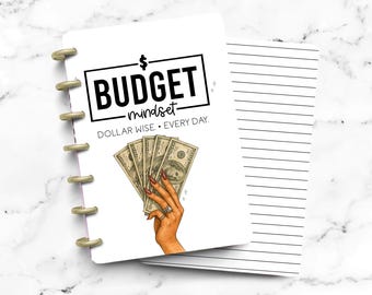 Money Savings Budget Laminated Discbound Planner Cover | Fits Happy Planner | Ring Agenda Dashboard