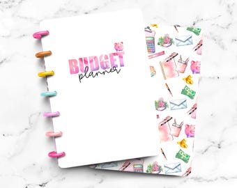 Budget Finance Savings Laminated Discbound Planner Cover | Fits Happy Planner | Ring Agenda Dashboard
