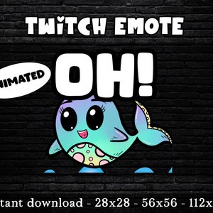 OH Whale! Twitch Emote - Twitch Animated - Oh! Whale Emote Twitch - Discord Emote