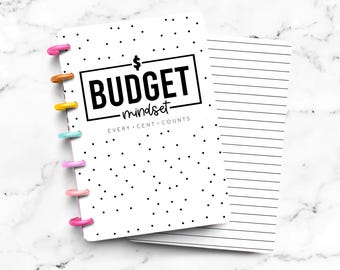 Budget Mindset Savings Finance Laminated Discbound Planner Cover | Fits Happy Planner | Ring Agenda Dashboard