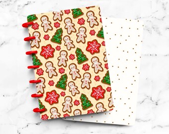 Christmas Cookie Holiday Xmas Laminated Discbound Planner Cover | Fits Happy Planner | Ring Agenda Dashboard