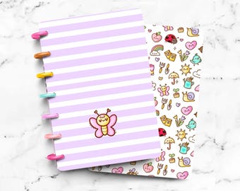 Spring Summer Kawaii Ladybug Laminated Discbound Planner Cover | Fits Happy Planner | Ring Agenda Dashboard