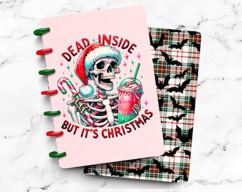 Dead Inside Christmas Santa Hat Skeleton  Laminated Discbound or Ring Planner Dashboard Divider | Fits Happy Planner