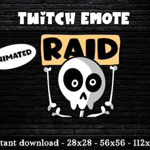 Animated Bony Raid Skeleton Emote: Twitch/Discord (Digital Download)