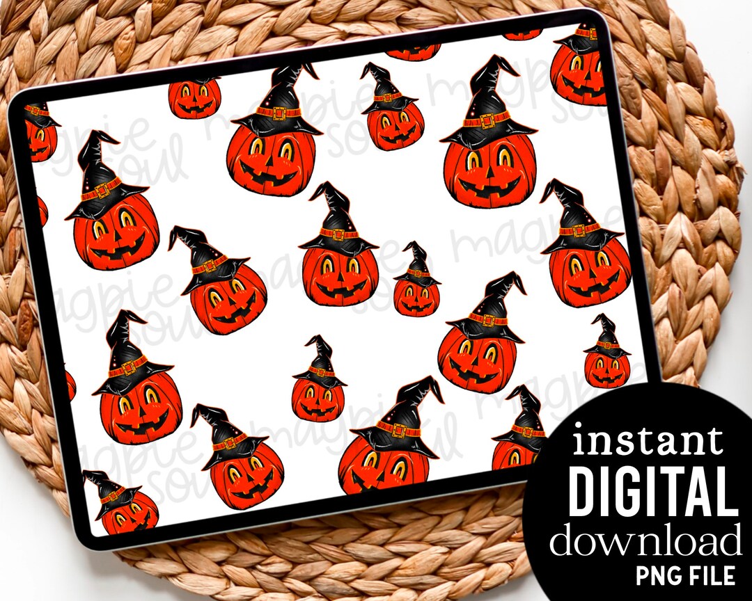 Vintage Halloween Pumpkin Digital Paper Instant Download - Etsy
