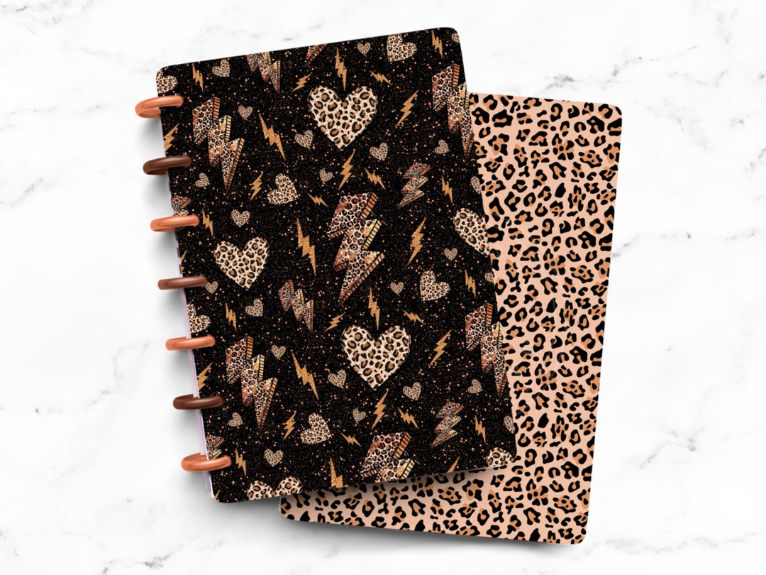 Leopard Cheetah Safari Animal Print Heart | Laminated Planner Cover ...