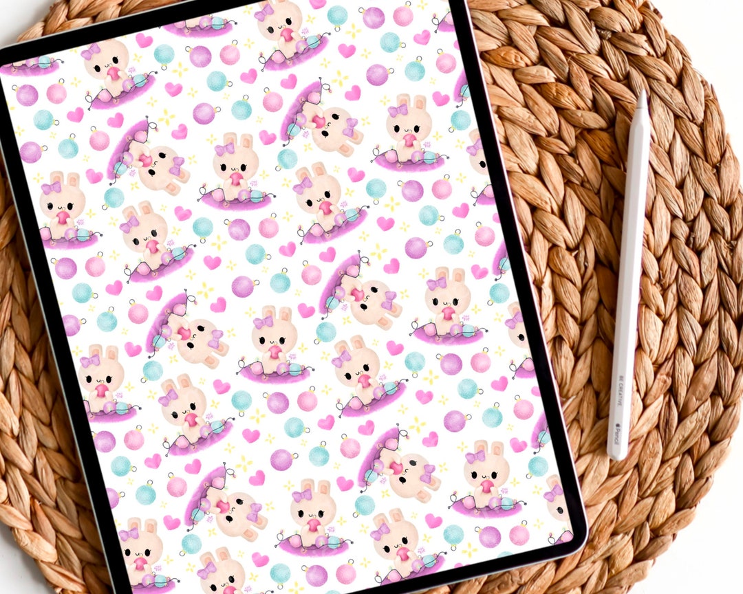 Pastel Christmas Bunny Kawaii Planner / Scrapbooking Paper Cardmaking