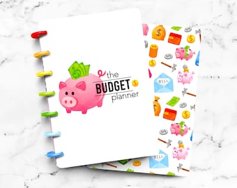 Budget Finance Savings Laminated Discbound Planner Cover | Fits Happy Planner | Ring Agenda Dashboard