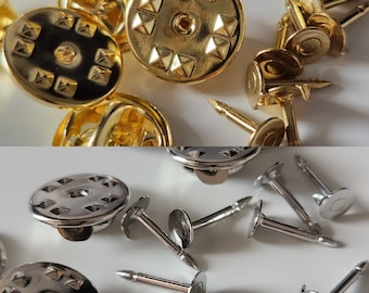 Gold Tone or Silver Pin Backs - 10pk