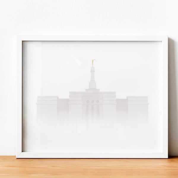 Columbus Ohio LDS Temple Print, Digital Download, Watercolor LDS Temple Picture