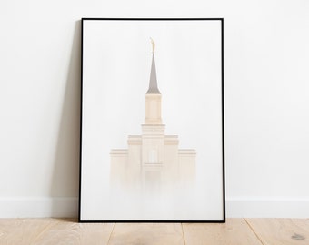 Star Valley Temple Watercolor Print, LDS Temple Digital Download, Picture of Temples, LDS Art