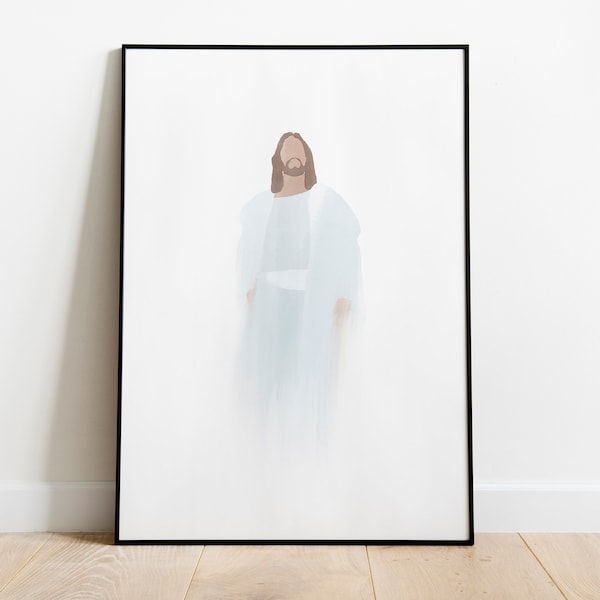 Resurrected Christ Easter Watercolor Print, Jesus Picture, Digital Download, LDS Art