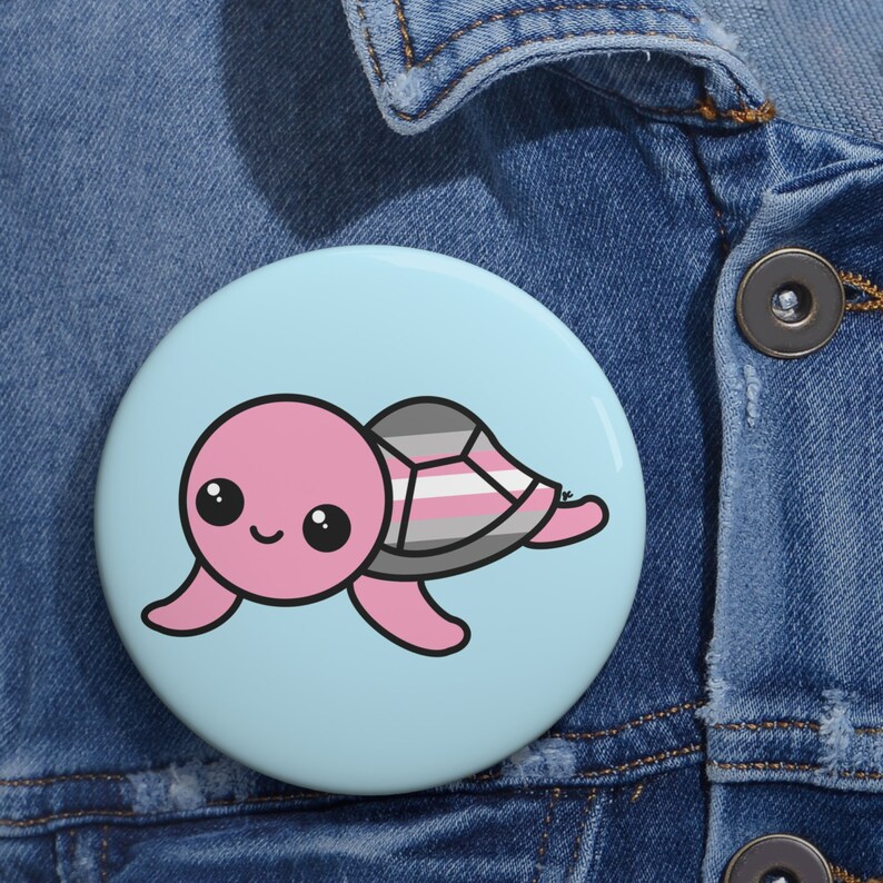 Demigirl Pride Flag Sea Turtle Pin Buttons image 6