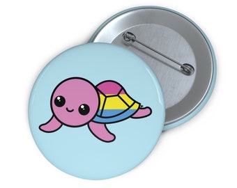 Pansexual Pride Flag Sea Turtle Pin Buttons