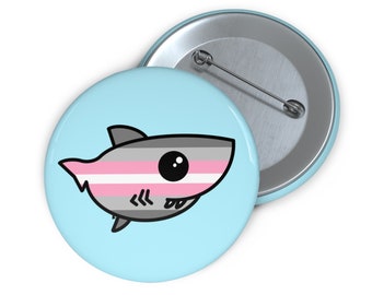 Demigirl Pride Flag Shark Pin Knoppen