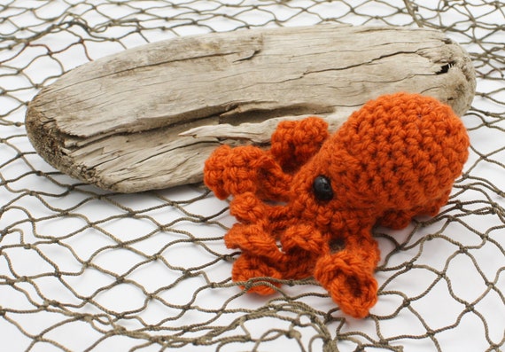 Peluche De Pulpo Poli El Pulpo Ornage Quemado Etsy