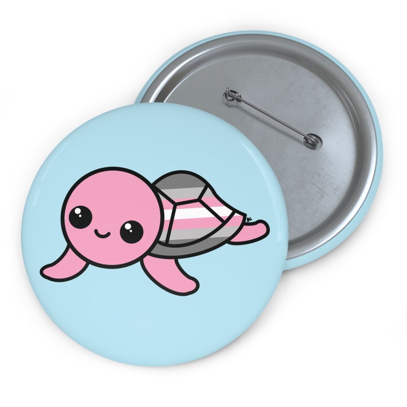 Demigirl Pride Flag Sea Turtle Pin Buttons image 5
