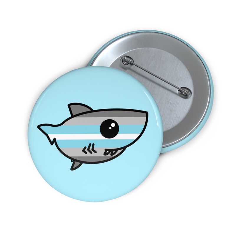 Demiboy Pride Flag Shark Pin Buttons zdjęcie 1