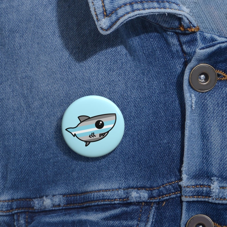 Demiboy Pride Flag Shark Pin Buttons zdjęcie 4