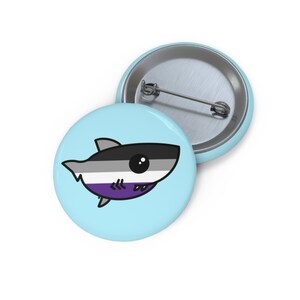 Asexual Pride Flag Shark Pin Buttons image 3
